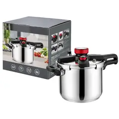 GENERICO - Olla De Presión 5 Litros Acero Inoxidable Tapa Giratoria Cocina Rápida y Segura 26x26x15,5 cm