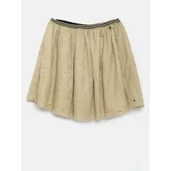 TOMMY HILFIGER - Falda blanco de malla con estampado metalizado