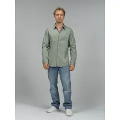 CALVIN KLEIN - Camisa gris stretch de manga larga