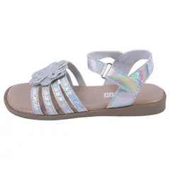 SMARTFIT - Sandalias Mila Con Diseño De Flor Para Niña Pequeña Plateado 201086