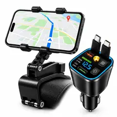GENERICO - Combo Soporte Tablero Celular Auto Cargador Retráctil 4 En 1