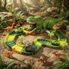 GENERICO - Pista De Carros Dinosaurio Flexible 101 Piezas Juego Infantil