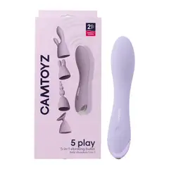 CAMTOYZ - Bala Vibradora 5 Play con 4 Cabezales y 17 Modos