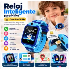 GENERICO - Reloj Inteligente Niños Tactil Tarjeta Sim Gps Telefono Azul