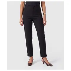 PATPRIMO - Pantalón Tiro Alto Con Costuras Para Mujer Negro