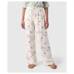 PATPRIMO - Pantalón Bota Ancha Con Cordón Para Mujer Blanco