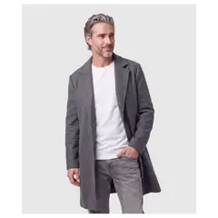 PATPRIMO - Abrigo Largo Con Solapa Para Hombre Gris