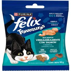 PURINA - GALLETAS FELIX TRAVESURAS SALMON X 40GR