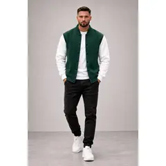 URBANISTA - CHAQUETA PARA HOMBRE VERDE MANGAS BLANCAS