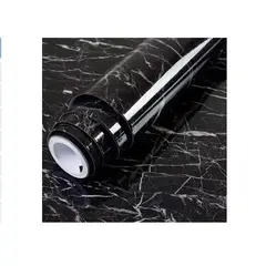 GENERICO - Papel Adhesivo Cocina 60cm5m Lavable Tapiz Tipo Marmol Negro