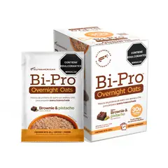 MEGAPLEX - Avena trasnochada BIPRO OVERNIGHT Brownie & Pistacho Caja X 8 Sobres X 80 G 640 G