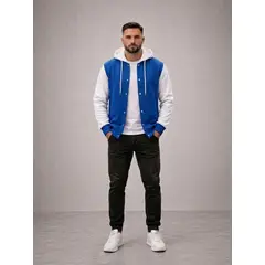 URBANISTA - CHAQUETA AZUL CON CAPOTA PARA HOMBRE