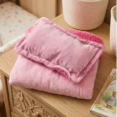 PASTELL - Cobija Bebé Sherpa Cojines Antilergica 95x150 Marca de Oso rosado