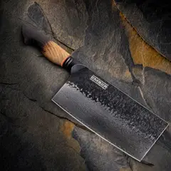 EMBER - Cuchillo Chef Oriental Aska 8 - Acero VG10 Damasco Stonewash