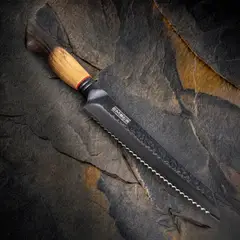EMBER - Cuchillo Serrado Pan Aska 8 - Acero VG10 Damasco Stonewash