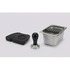 GENERICO - KIT BARISTA AZAFATE PARA DESECHOS DE CAFE, TAMPER, TAPETE PROTEGE TAMPER