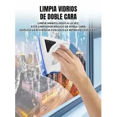 GENERICO - LIMPIADOR TRIANGULAR MAGNETICO DOBLE CARA DE VIDRIOS Y VENTANAS GLASS CLEAN