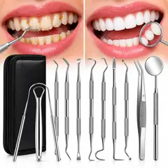 GENERICO - Set de Limpieza Dental con Espejo y Raspador de Lengua
