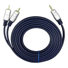 DIGITAL - Cable Audio Jack 3.5 A 2 Rca Macho Premium Celular Pc 3.6mts
