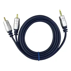 DIGITAL - Cable Audio Jack 3.5 A 2 Rca Macho Premium Celular Pc 1.8mts