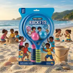GENERICO - Raquetas Para Niños Con Pelota Juego Deportivo Infantil Coordinación Mano Ojo Diversión