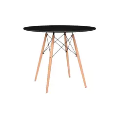 GENER - Mesa Eames Redonda Color Negro Patas Madera