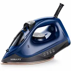 SOKANY - Plancha A Vapor 1600W Antiadherente Azul Oscuro