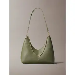 CALVIN KLEIN - Bolso verde hobo con cadena