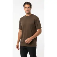 BELIFE - Camiseta café con textura para hombre