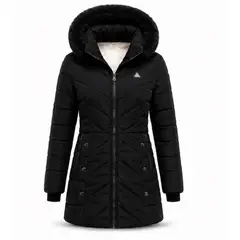 MODA EN CIRCUITO - Chaqueta Impermeable Larga para Mujer con Forro Ovejero