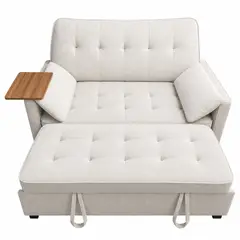 MUEBLES FIOTTI - Sofa cama Gris 2 puestos Tela Kaspi