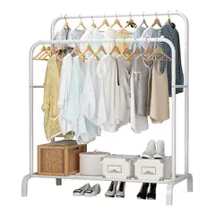 CHINA - Perchero Blanco, Doble Multiusos Para Ropa