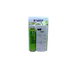 POWEST - Multitoma Multinet 8 Tomas Supresor de Picos 1800 W Protección Sobrecarga