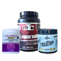 FINI - Pack Fitness: Pure Whey 2400g + Creatina 400g + Colágeno 400g