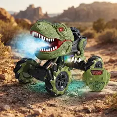 GENERICO - Carro Dinosaurio Control Remoto Movimiento 360° Con Humo