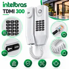 INTELBRAS - Telefono / Citófono TDMI 300 color Gris ártico con Teclado con opción Apertura Cerradura