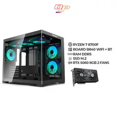 COMPUMAX - PC GAMER RYZEN 7 8700F| RTX 5060| B840 WIFI| RAM 64GB M.2 2TB LIQUIDA 240MM| FUENTE 750W 80+ GOLD