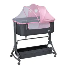EBABY - Cuna Colecho Mecedora DREMO EB759 ROSA CONEJOS