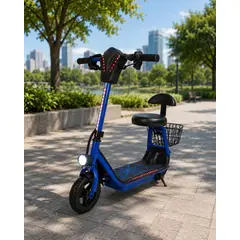 BRITOCHET - Scooter Eléctrico con Asiento y Canasta