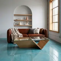 22 GRADOS DECORACION - Mesa de centro Skady 100cm x 50cm Vidrio y lamina roble
