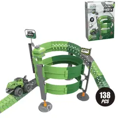 GENERICO - Pista De Carros Para Niños Dinosaurio 138 Piezas Juego Educativo Con Carro A Batería