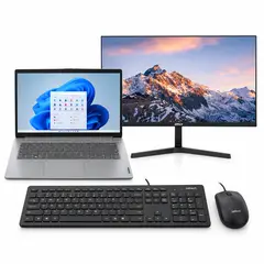 Lenovo - PORTATIL V14 G4| RYZEN 3 7320U| 14" FHD| RAM 16GB M. 1TB- RJ45 + MONITOR 22" 100HZ Y COMBO
