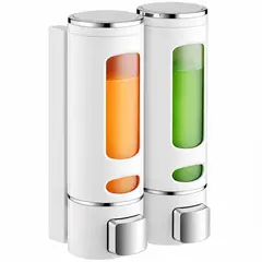 ONE PIXEL - Dispensador Doble De Jabón Para Pared Blanco Cromado