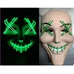 GENERICO - Máscara LED de La Purga / Máscara Sonriente Neón para Fiestas y Disfraces (LED Glow Purge Mask)