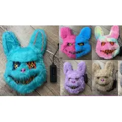 GENERICO - Máscara LED Conejo de Peluche Multicolor / Diabólico Neón para Disfraces y Fiestas (LED Color Plush