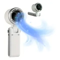 GRINPINS - Ventilador Portatil De Mano Potente Recargable 5 Velocidades Blanco