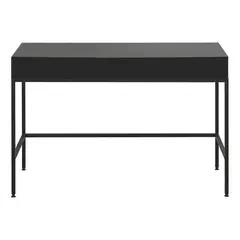 RELAN - Escritorio Con 2 Cajones En Mdf Con Rieles Metálicos Y Estructura Metálica Muebles Hogar Color Negro