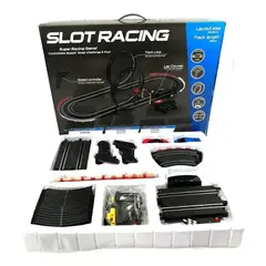 JUGUETERIA EXPRESS - Pista Eléctrica De Carros Dos Vueltas Slot Racing Negro