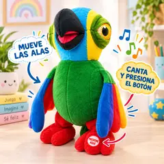 GENERICO - Peluche La Granja Zenón Lorito Pepe Loro Canta Baila 30cm