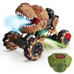 COLME TECHNOLOGY HOME - Carro A Control Remoto 4X4 Acrobatico Dinosaurio Luces LED